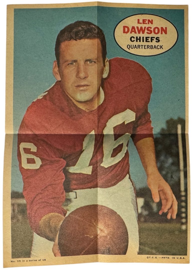 Len Dawson 1968 Topps NFL Football Posters Inserts Set-Break #15 NM/OC - Chiefs
