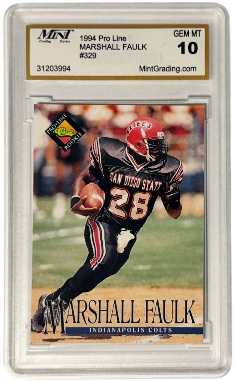 Marshall Faulk 1994 Pro Line Rookie Card (RC) #329 - Mint Graded 10 Gem Mint