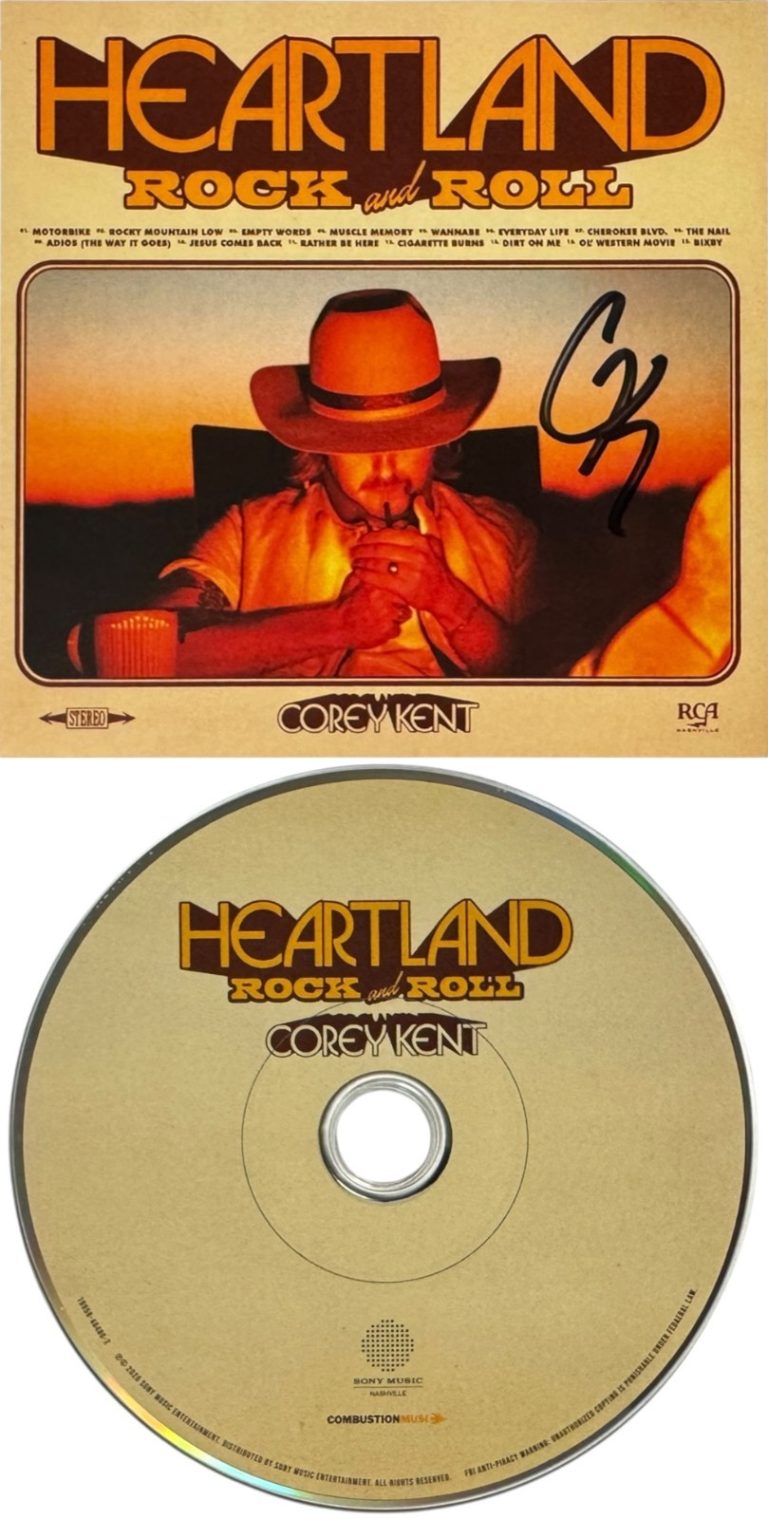 Corey Kent signed 2026 Heartland Rock & Roll Insert Album Cover/CD & Case - COA