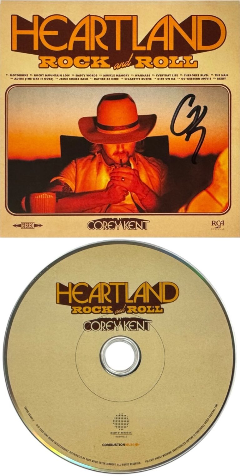 Corey Kent signed 2026 Heartland Rock & Roll Insert Album Cover/CD & Case  - COA