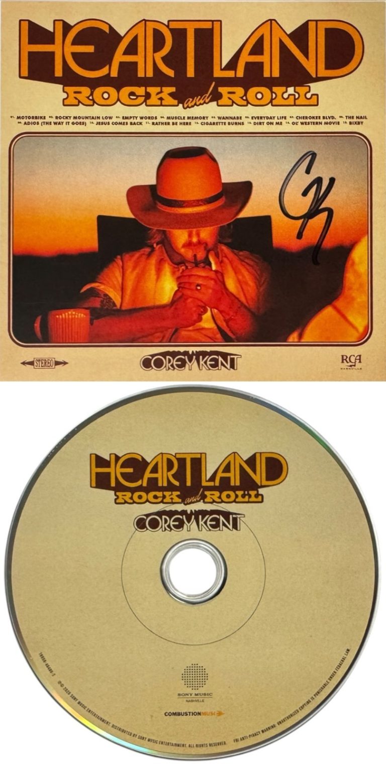 Corey Kent signed 2026 Heartland Rock & Roll Insert Album Cover/CD & Case  - COA