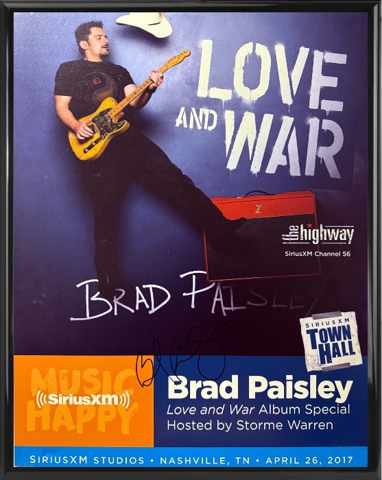 Brad Paisley signed 2017 Love and War 22
