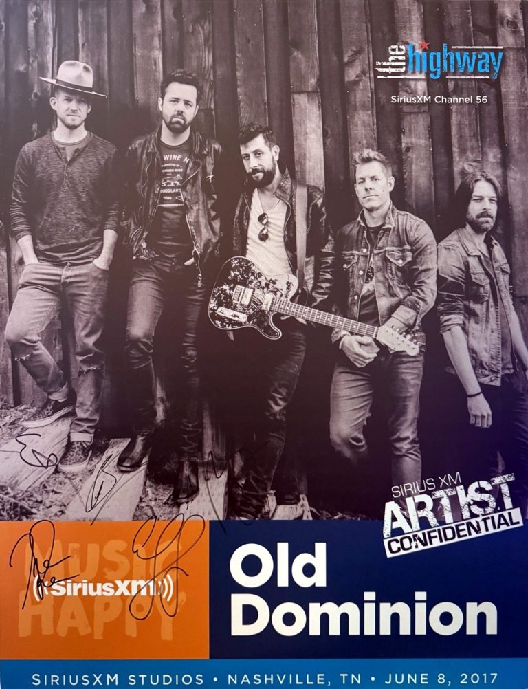 Old Dominion signed 2017 Artist Confidential 22