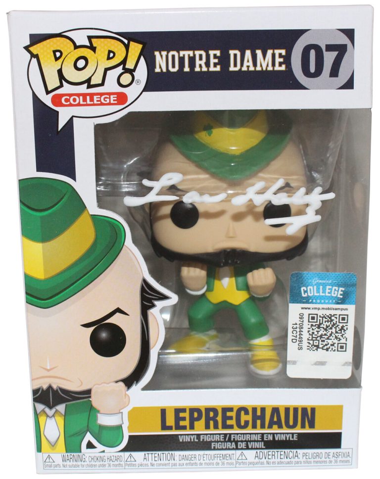Lou Holtz Autographed/Signed Notre Dame Funko Pop! #7 Beckett 40586