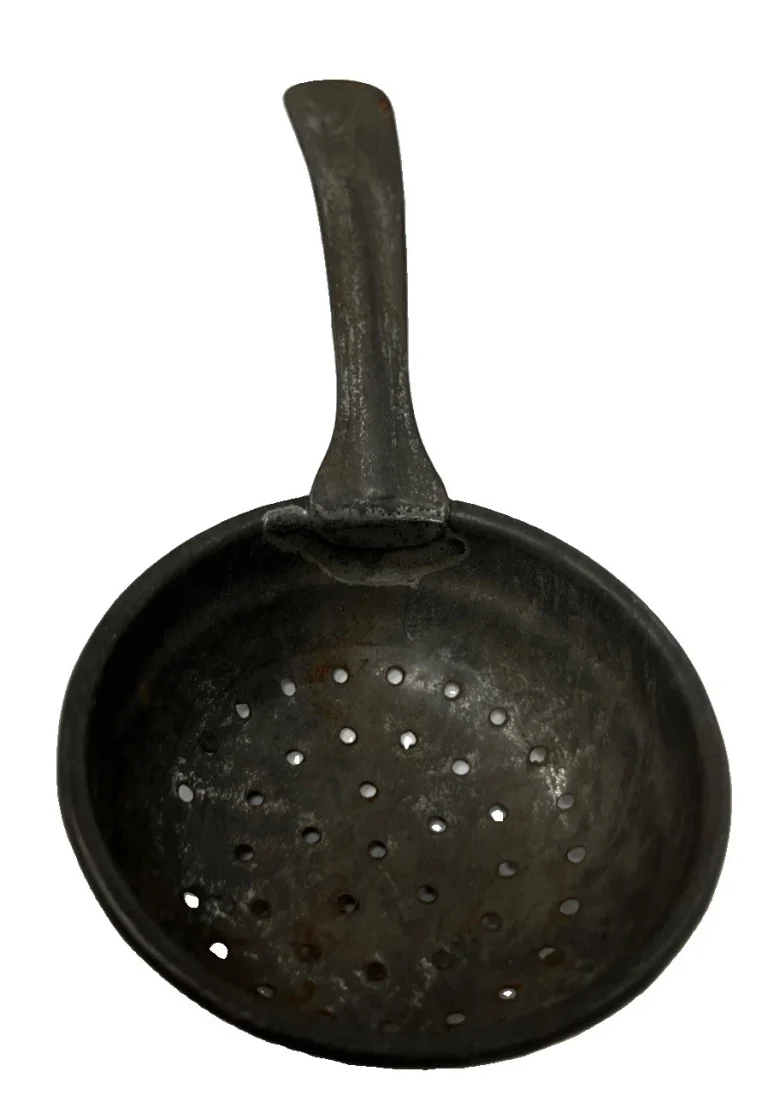 Small Antique 5” Long Tin Tea Strainer B15
