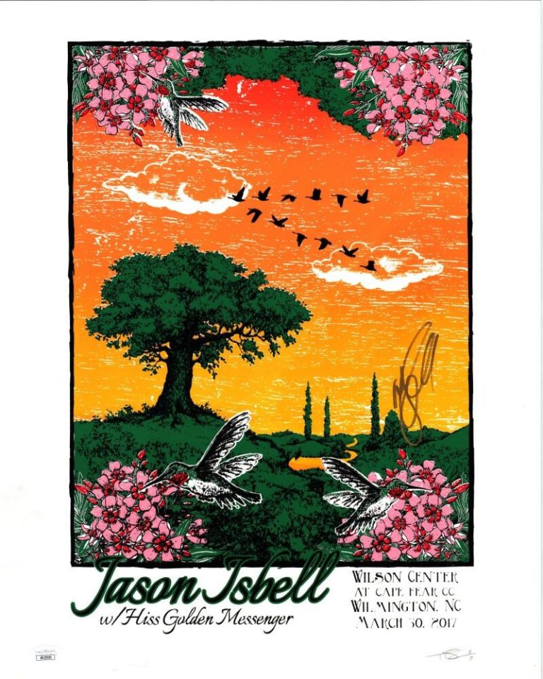 Jason Isbell Signed Autograph 16x20 WIlmington 2017 Concert Tour Poster JSA COA