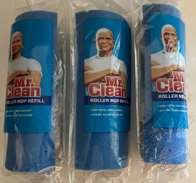 Mr. Clean Roller Mop Refill 3 Pack Blue Sponge Replacement Heads. New Sealed !
