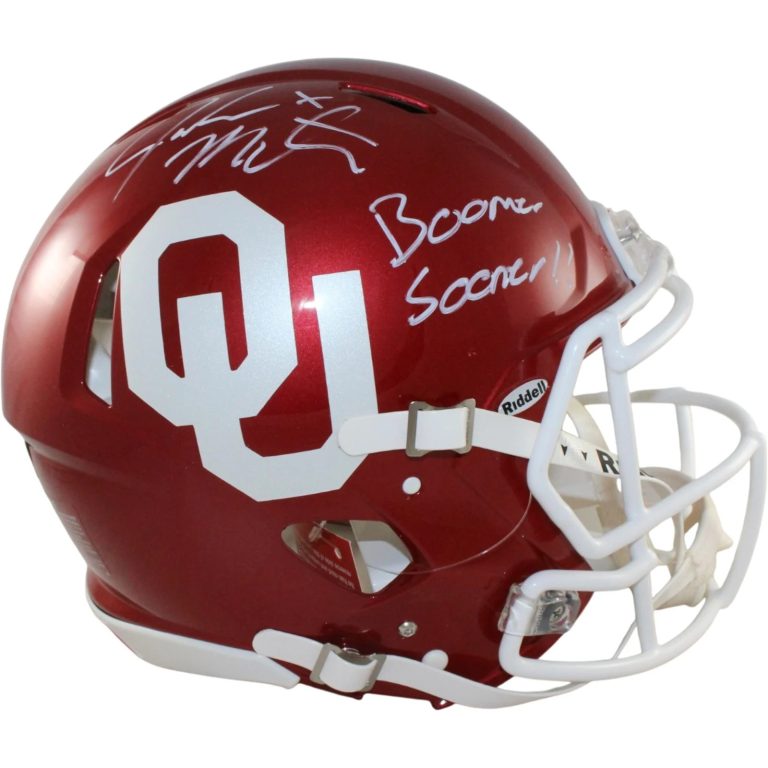John Mateer Autographed Oklahoma Sooners  Pro Helmet Boom Beckett WIT 58312