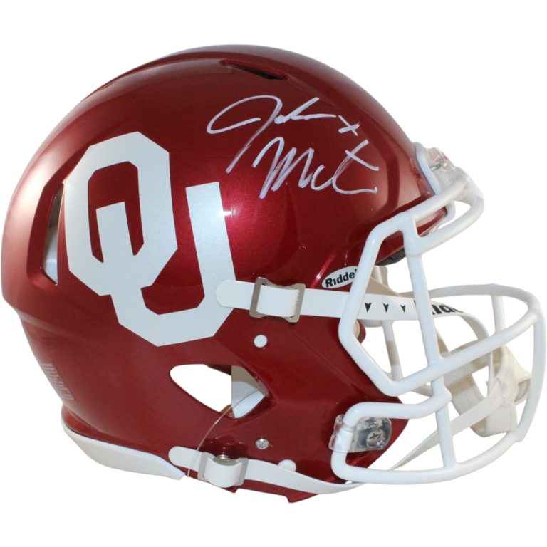 John Mateer Autographed Oklahoma Sooners  Pro Helmet Beckett WIT 58313