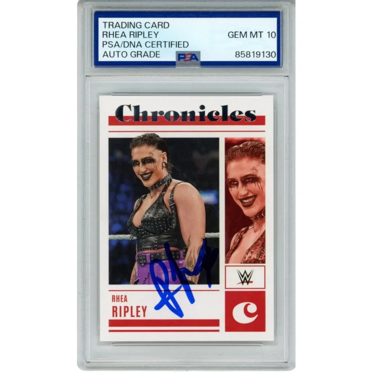 Rhea Ripley Signed WWE Trading Card Panini Chronicles GEM MT 10 Auto PSA 58514