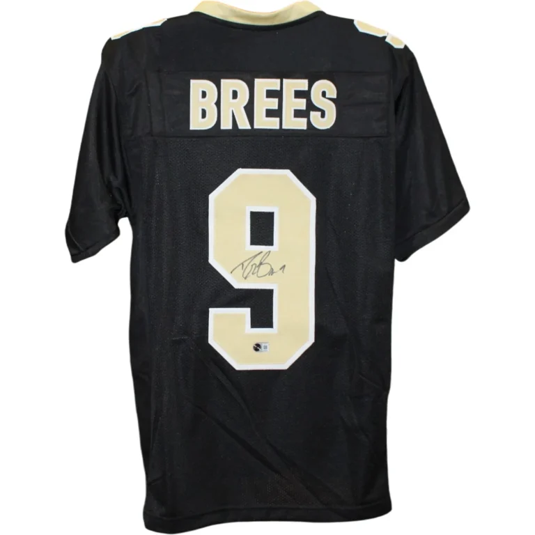 Drew Brees Autographed Pro Style Sz XL Black Jersey Beckett Witness 58503