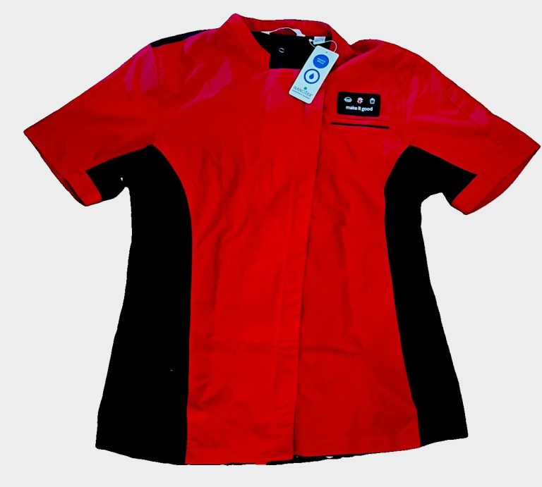 NWT OOBE Chickfila Lewis Chef Coat Red Men’s Large Uniform Stretch