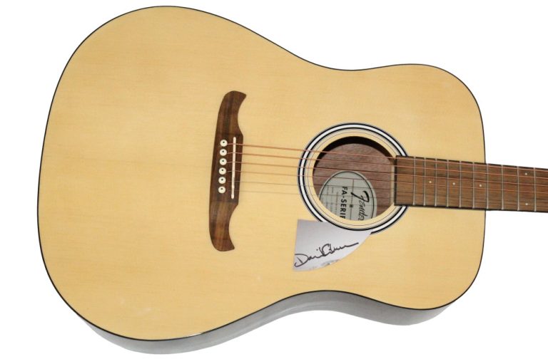 David Gilmour Pink Floyd Signed Autograph Fender Acoustic Guitar w/ JSA COA