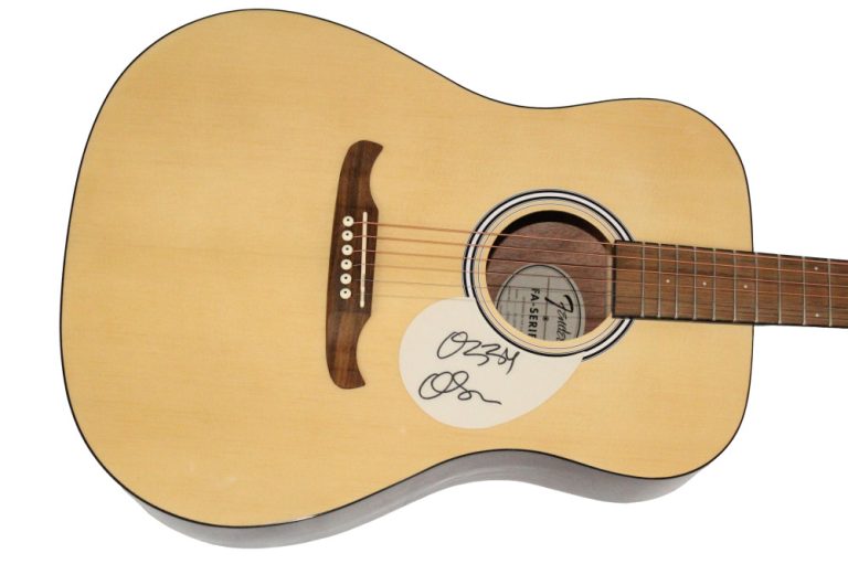 Ozzy Osbourne Black Sabbath Signed Autograph Fender Acoustic Guitar JSA COA