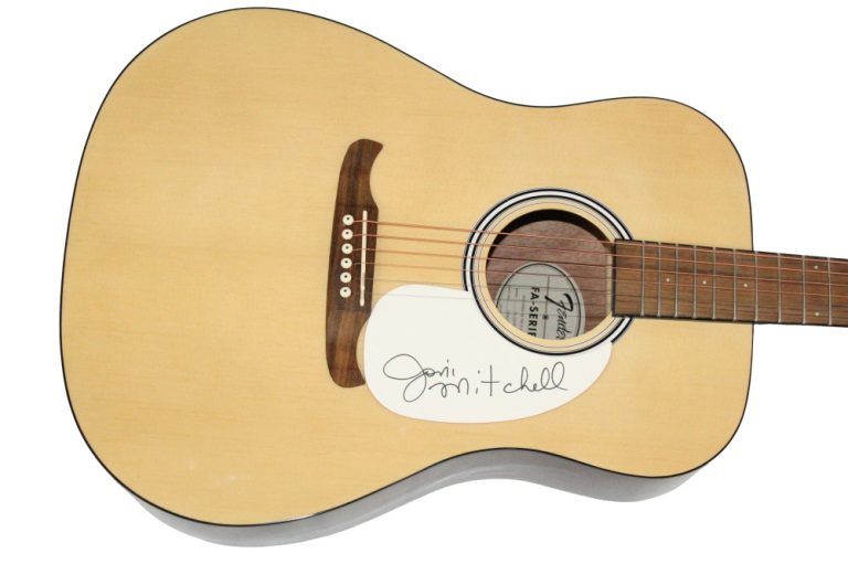Joni Mitchell Signed Autograph Fender Acoustic Guitar - Blue w/ JSA COA
