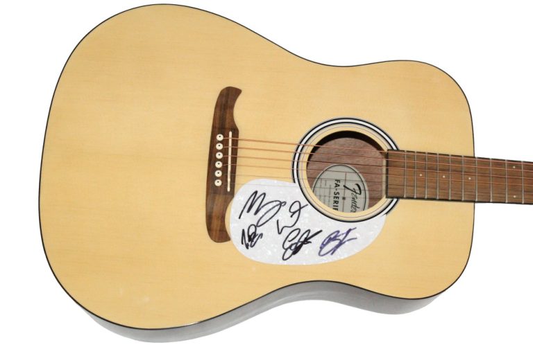 Old Dominion Full Band Signed Autograph Fender Acoustic Guitar w/ JSA COA