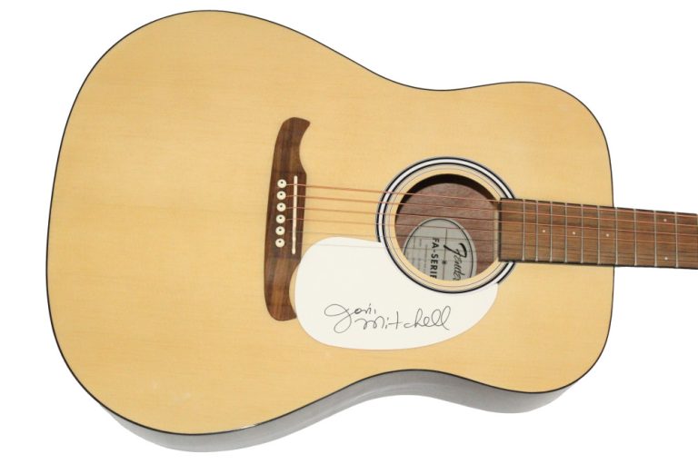 Joni Mitchell Signed Autograph Fender Acoustic Guitar - Folk Rock Icon JSA COA