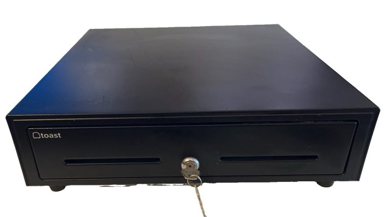 Toast Cash Drawer Metal Lockable w/ Lock & Key, 8-Bill Capacity