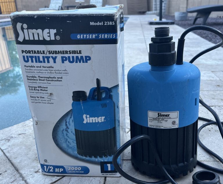Simer 2385 Submersible Utility Pump 1/2HP 115V - Used, Tested Working