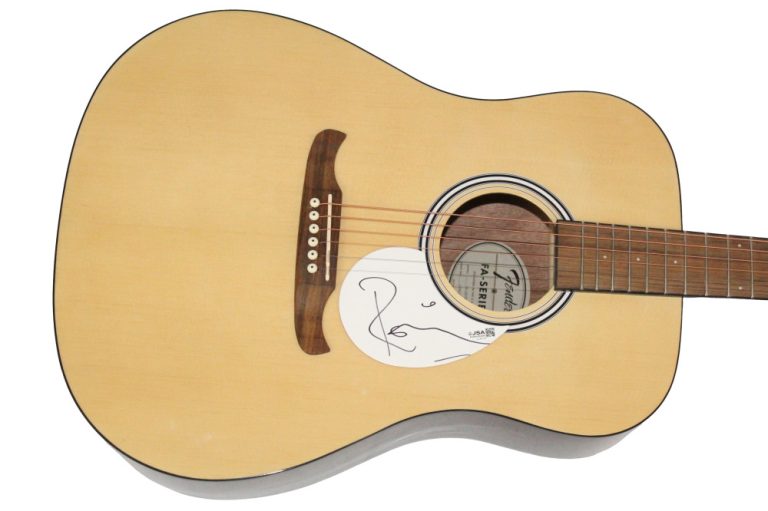 Ronnie Wood Rolling Stones Signed Autograph Fender Acoustic Guitar w/ JSA COA
