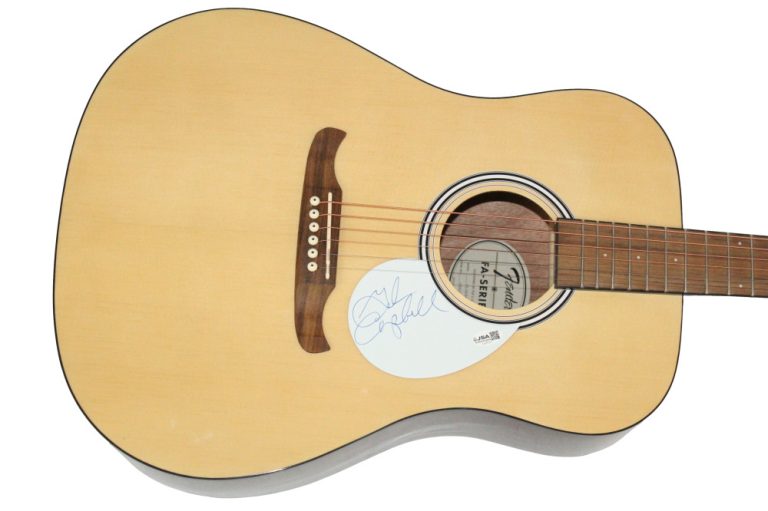 Glen Campbell Signed Autograph Fender Acoustic Guitar Gentle on My Mind JSA COA