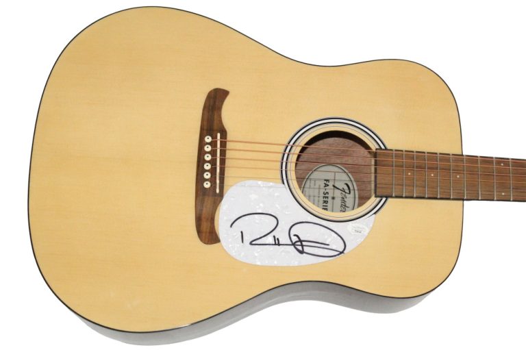 Russell Dickerson Signed Autograph Fender Acoustic Guitar - Blue Tacoma JSA COA