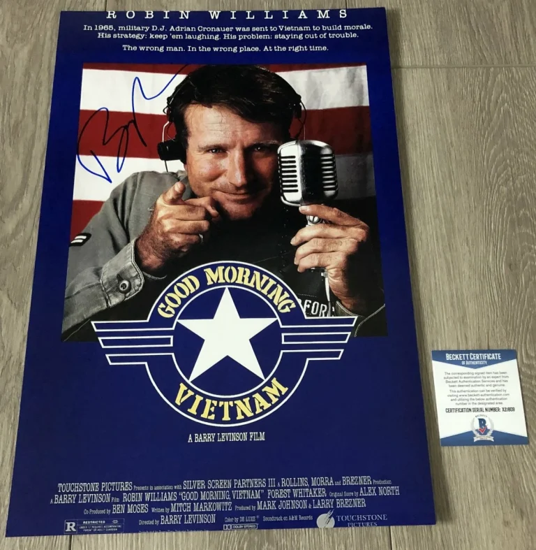 BARRY LEVINSON SIGNED GOOD MORNING VIETNAM 12x18 PHOTO w/PROOF & BECKETT BAS COA