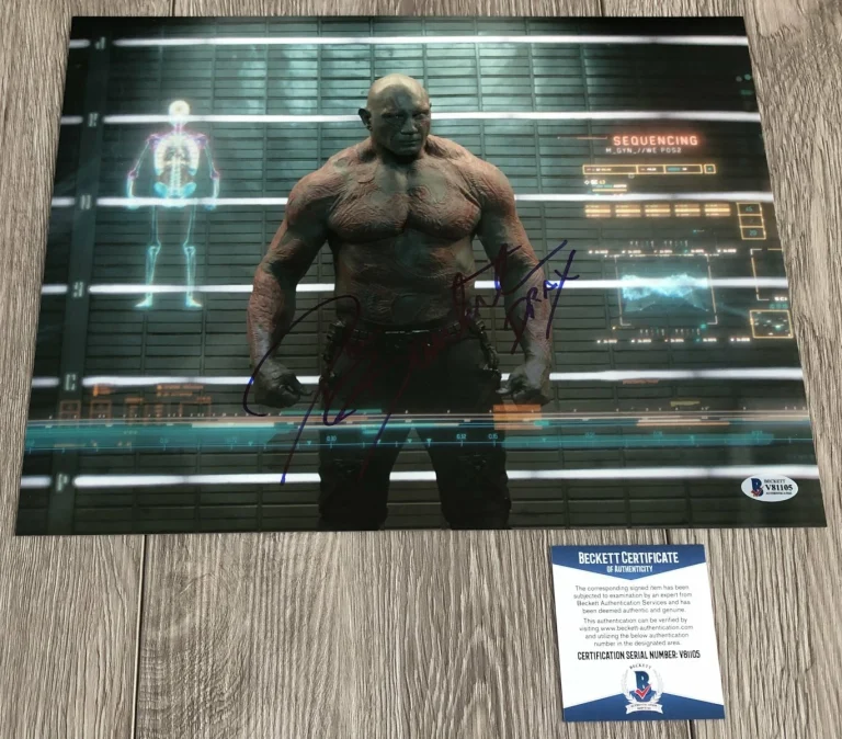 DAVE BAUTISTA GUARDIANS OF THE GALAXY SIGNED 11x14 PHOTO EXACT PROOF BECKETT COA