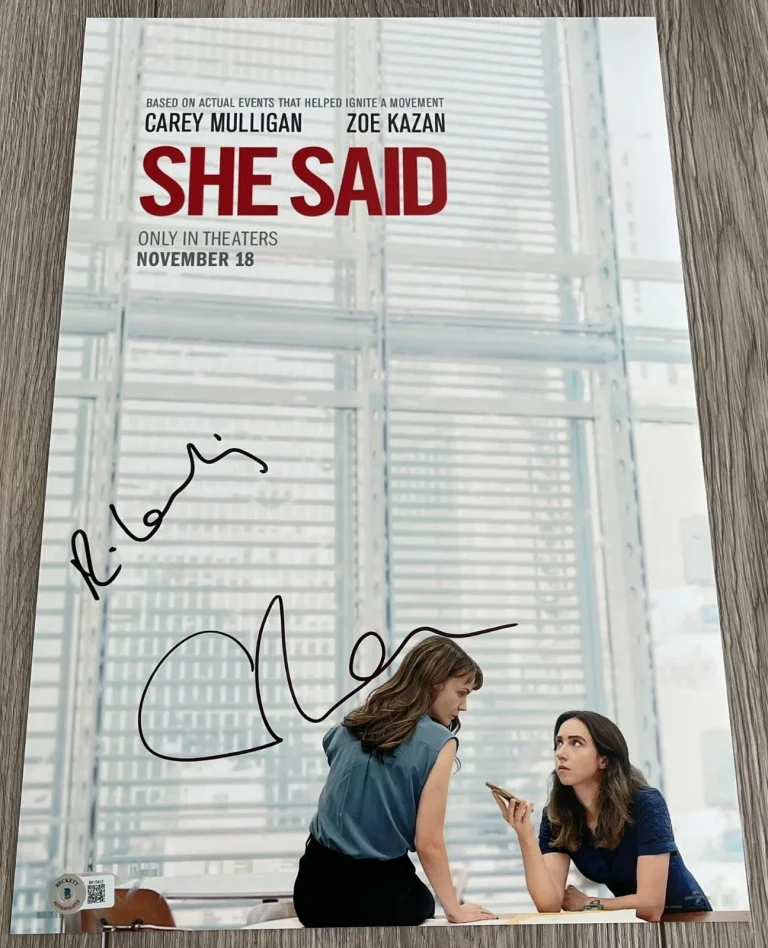 SHE SAID SIGNED 12x18 PHOTO CAREY MULLIGAN & REBECCA LENKIEWICZ wPROOF & BECKETT
