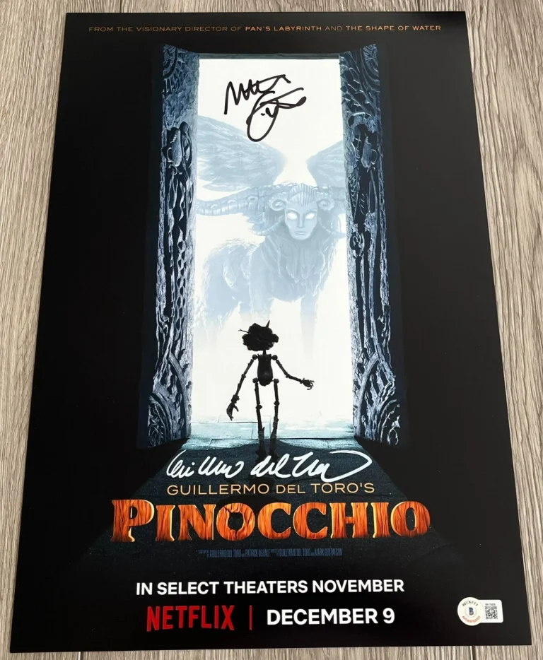 GUILLERMO DEL TORO & MARK GUSTAFSON SIGNED PINOCCHIO 12x18 PHOTO A w/EXACT PROOF