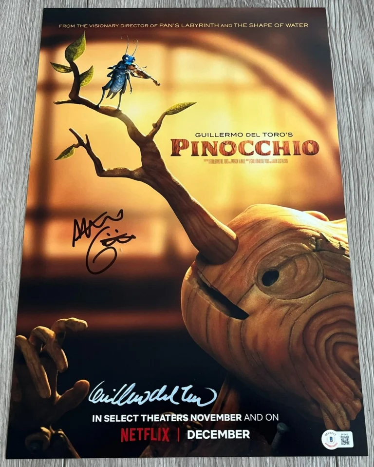GUILLERMO DEL TORO & MARK GUSTAFSON SIGNED PINOCCHIO 12x18 PHOTO B w/EXACT PROOF