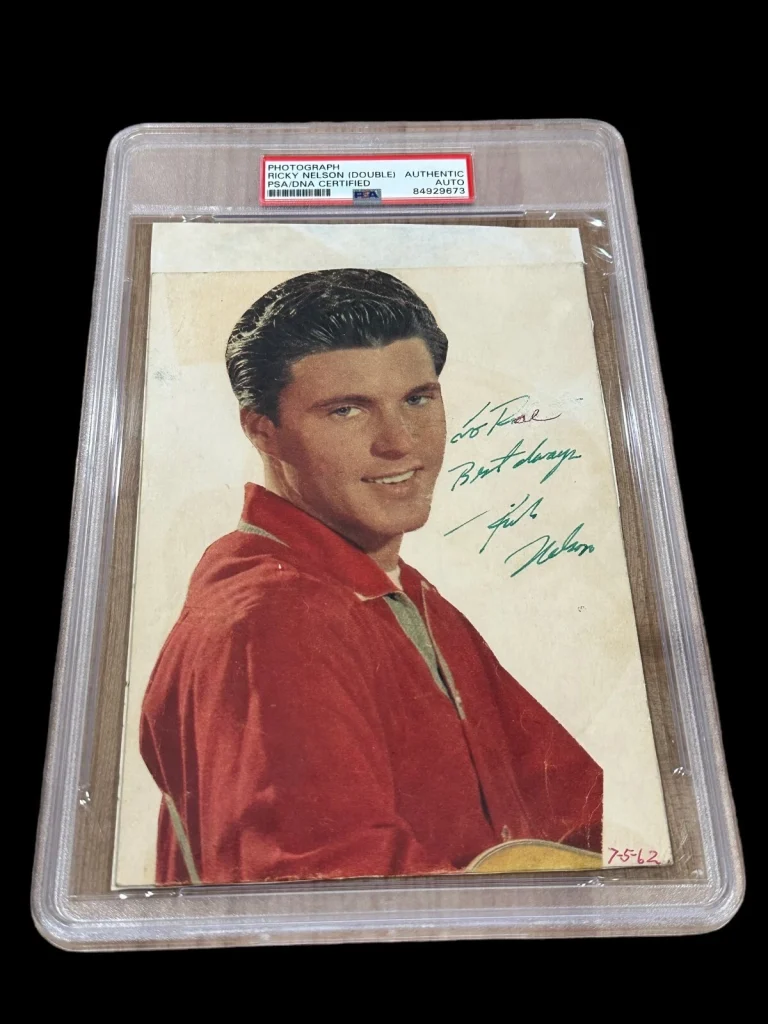 Rick Nelson Poor Little Fool Singer Double Signed Autograph Photo PSA DNA Slab