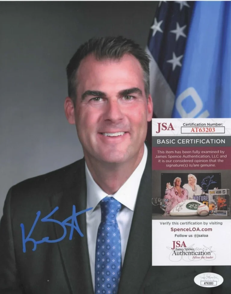 Kevin Stitt Signed 8x10 Photo w/ JSA COA #AT63203 Oklahoma Governor