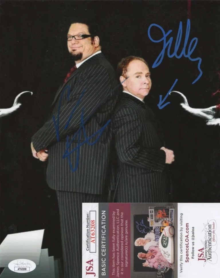 Penn & Teller Signed 8x10 Photo w/ JSA COA #AT63208 Jillette