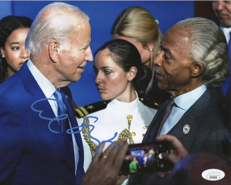 Al Sharpton Signed 8x10 Photo w/ JSA COA #AT63228 Reverend Joe Biden