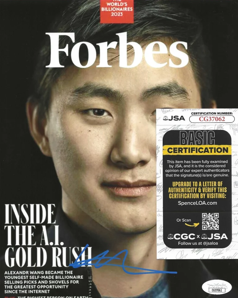 Alexandr Alex Wang Signed 8x10 Photo w/ JSA COA #CG37062 Scale AI Founder Meta