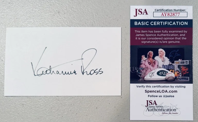 Katharine Ross Signed Autographed 3x5 Card JSA Cert The Graduate