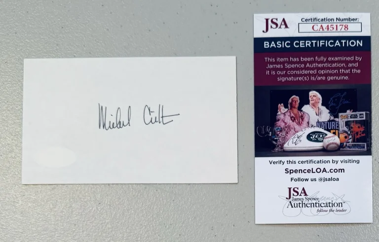 Michael Crichton Signed Autographed 3x5 Card JSA Cert Author Jurassic Park