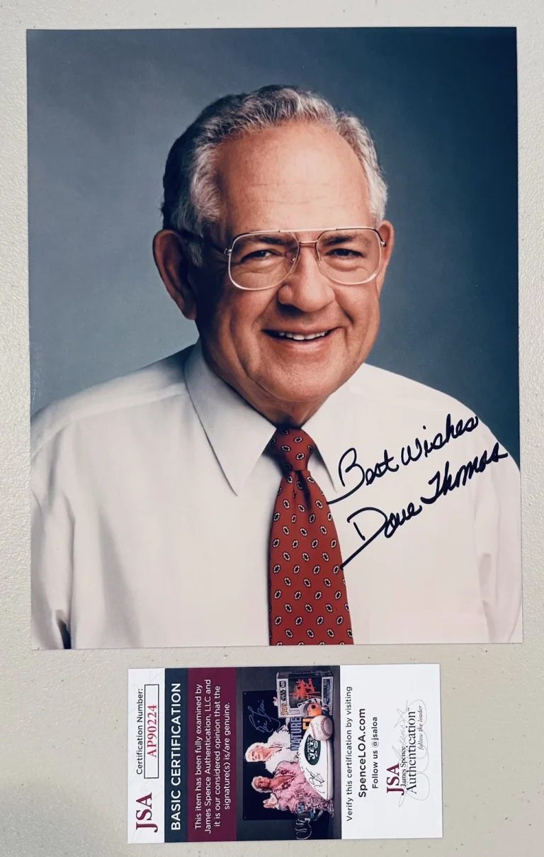 Dave Thomas Signed Autographed 8x10 Photo JSA Cert Wendy’s Founder CEO 2