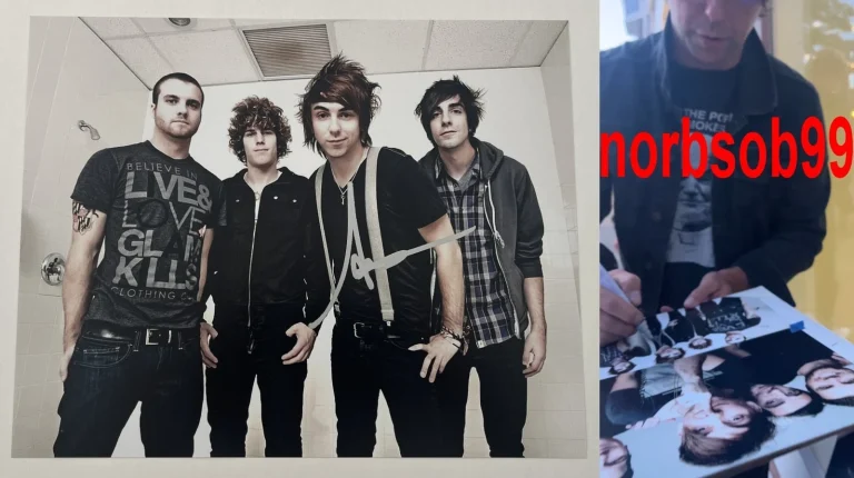ALEX GASKARTH SIGNED AUTOGRAPH ALL TIME LOW 8x10 PHOTO C w/EXACT PROOF & COA