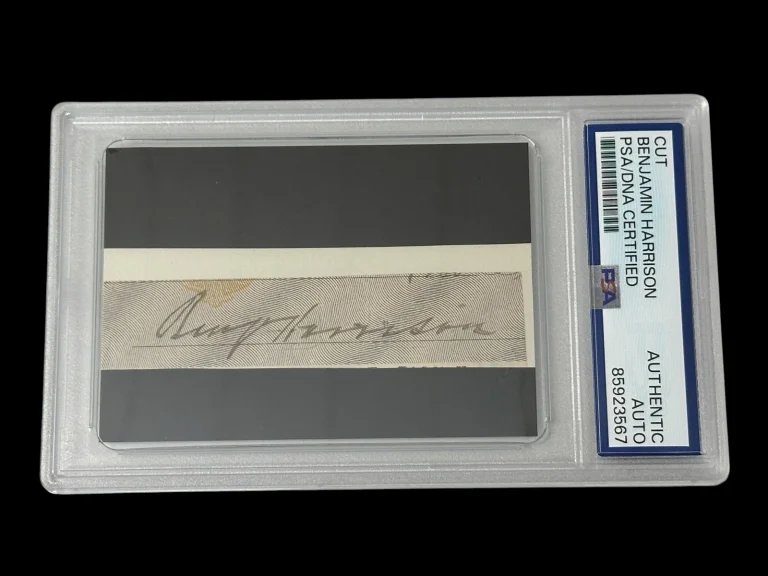 Benjamin Harrison US President Civil War General Signed Autograph PSA DNA Slab