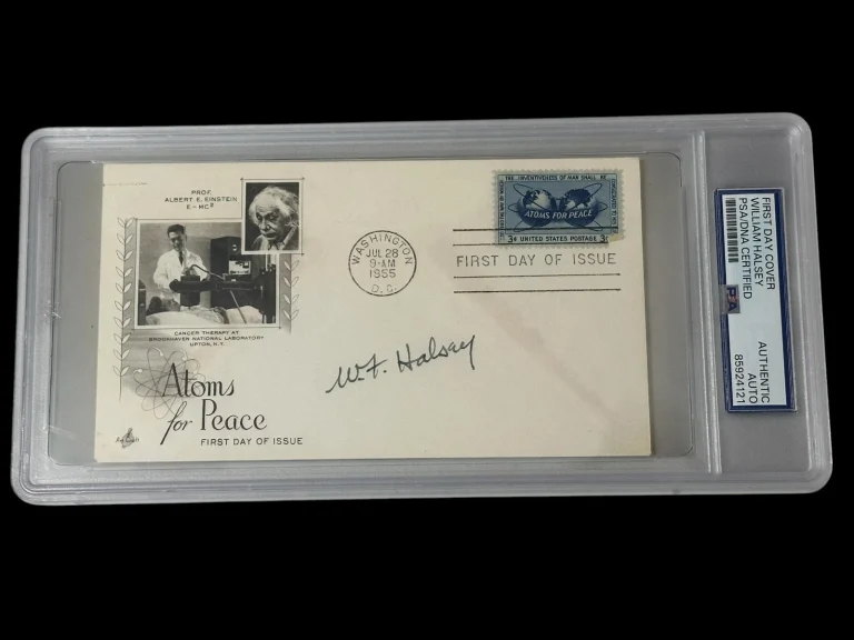 Admiral William Halsey Jr. WWII War USS Enterprise Rare Signed Autograph PSA DNA