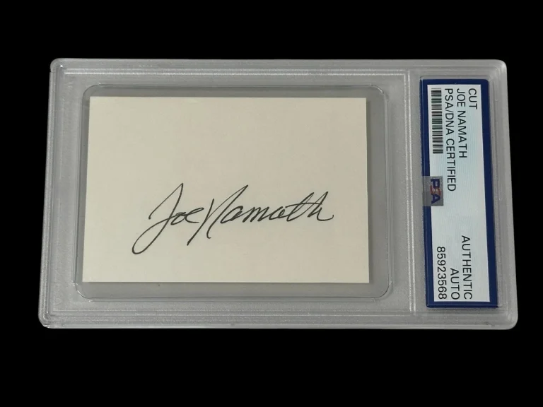 Joe Namath Alabama Crimson Tide New York Jets HOF Signed Autograph PSA DNA Slab