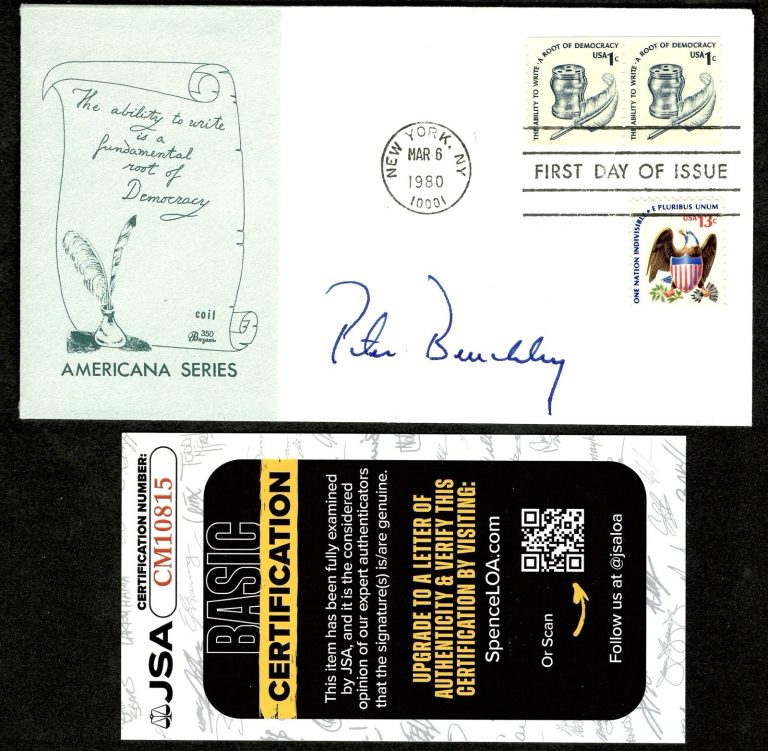 Peter Benchley Signed Autographed First Day Cover JSA Cert Author Jaws 2