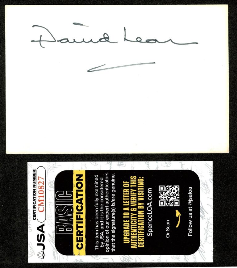 David Lean Signed Autographed 4x6 Card JSA Cert Lawrence Of Arabia
