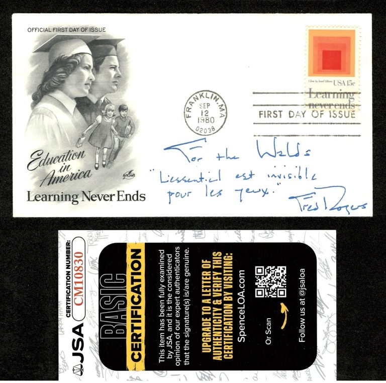 Mister Rogers Signed Autographed First Day Cover JSA Cert Mr Fred Neighborhood 2