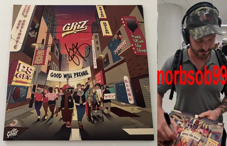 GRIZ EDM DJ SIGNED AUTOGRAPH GOOD WILL PREVAIL VINYL w/EXACT PROOF & BECKETT COA