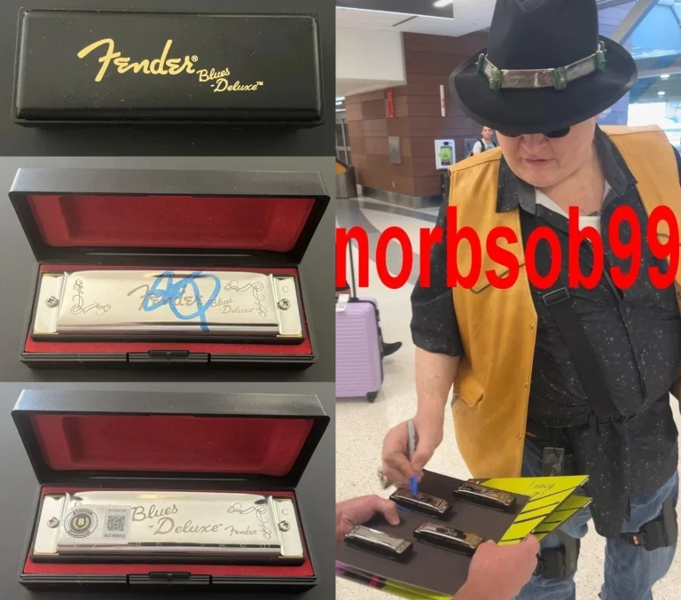 JOHN POPPER BLUES TRAVELER SIGNED FENDER HARMONICA w/EXACT PROOF & BECKETT COA