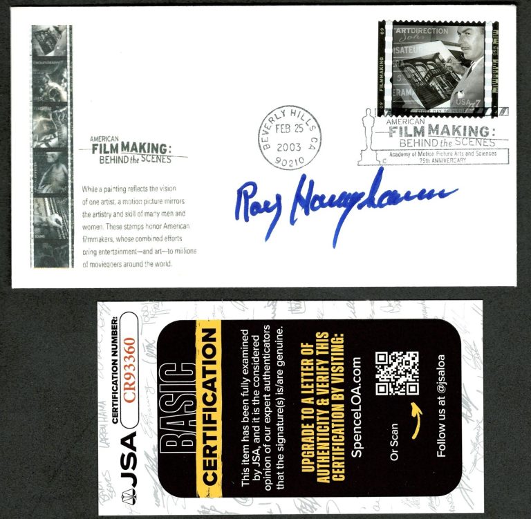 Ray Harryhausen Signed Autographed First Day Cover JSA Cert Special Effects