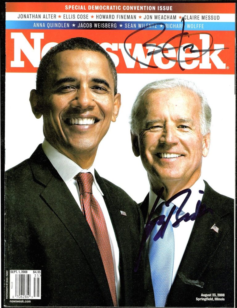 President Barack Obama & Joe Biden Dual Signed Autographed Newsweek Magazine JSA